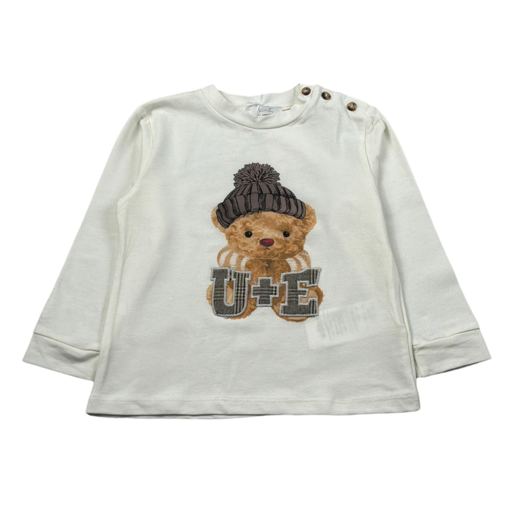 U+È Shirt Girocollo tinta unita con Stampa Panna per Neonato UEM0638 PANNA U+è 