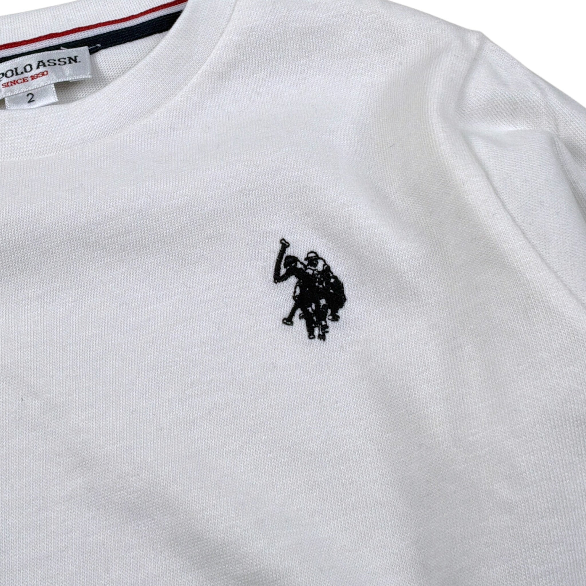 U.S. Pollo Assn Shirt tinta unita con Stampa Bianco per Neonato 000065 BIANCO U.S. POLO ASSN 