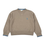 U.S. Polo Assn Maglia Girocollo tinta unita Fango per Bambino LANA FANGO U.S. POLO ASSN 