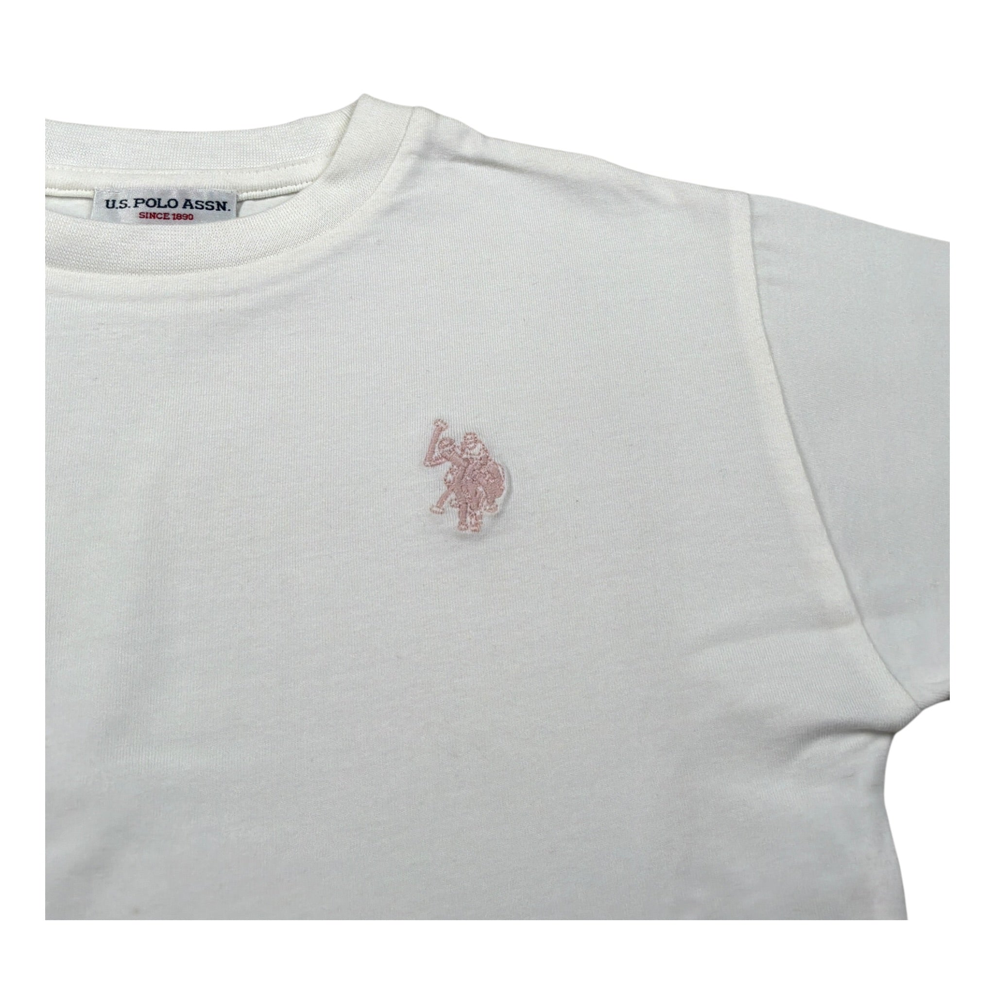 U.S. Polo Assn T-Shirt Girocollo tinta unita con Logo Bianco per Neonata US42610N BIANCO U.S. POLO ASSN 