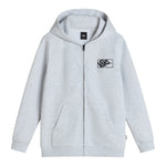 Vans Felpa con Zip E Cappuccio tinta unita con Logo Grigio per Bambino VN000RBN1QI GRIGIO VANS 