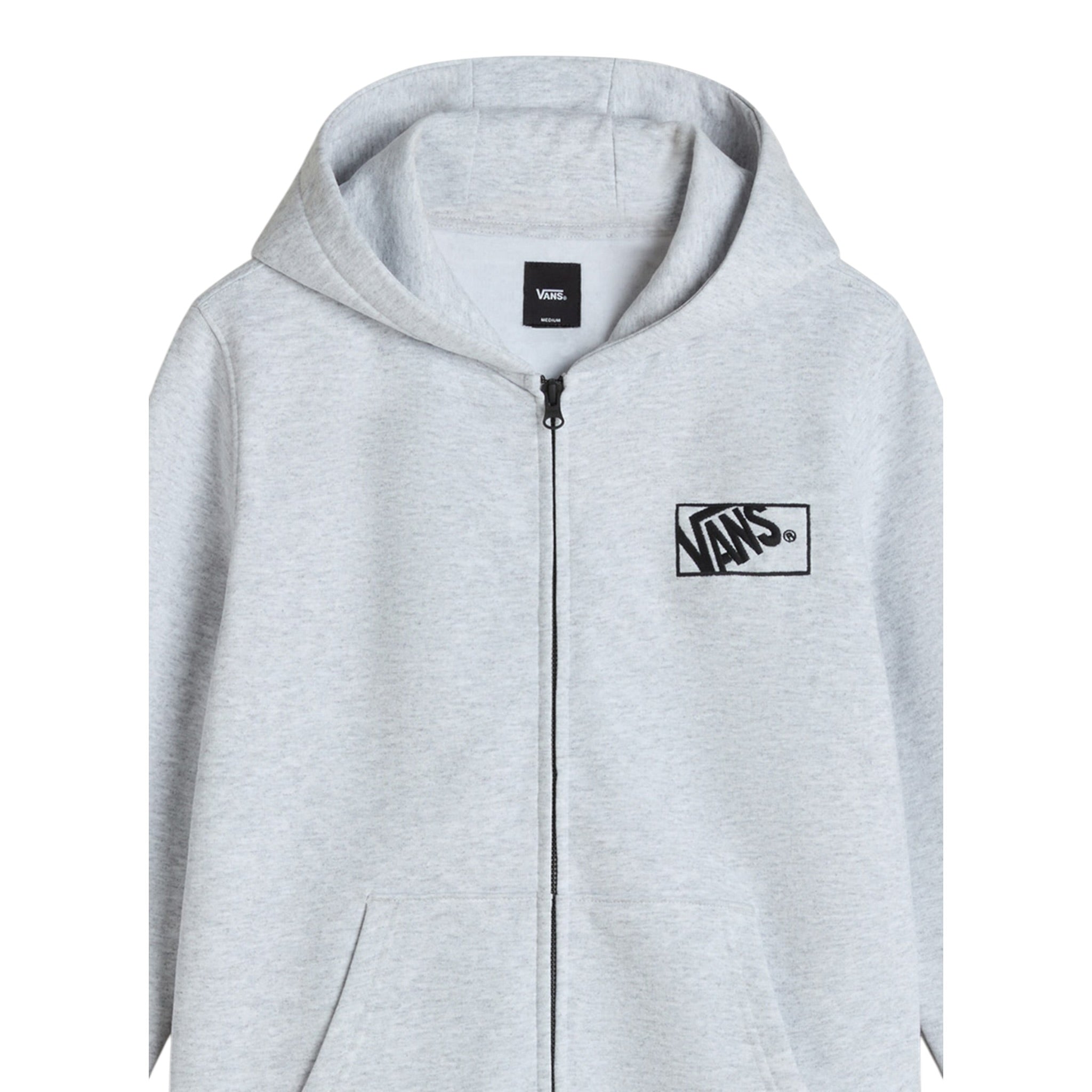 Vans Felpa con Zip E Cappuccio tinta unita con Logo Grigio per Bambino VN000RBN1QI GRIGIO VANS 