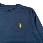 Walt Bay Shirt Girocollo tinta unita con Logo Blu per Bambino SHTWBB BLU WALT BAY 