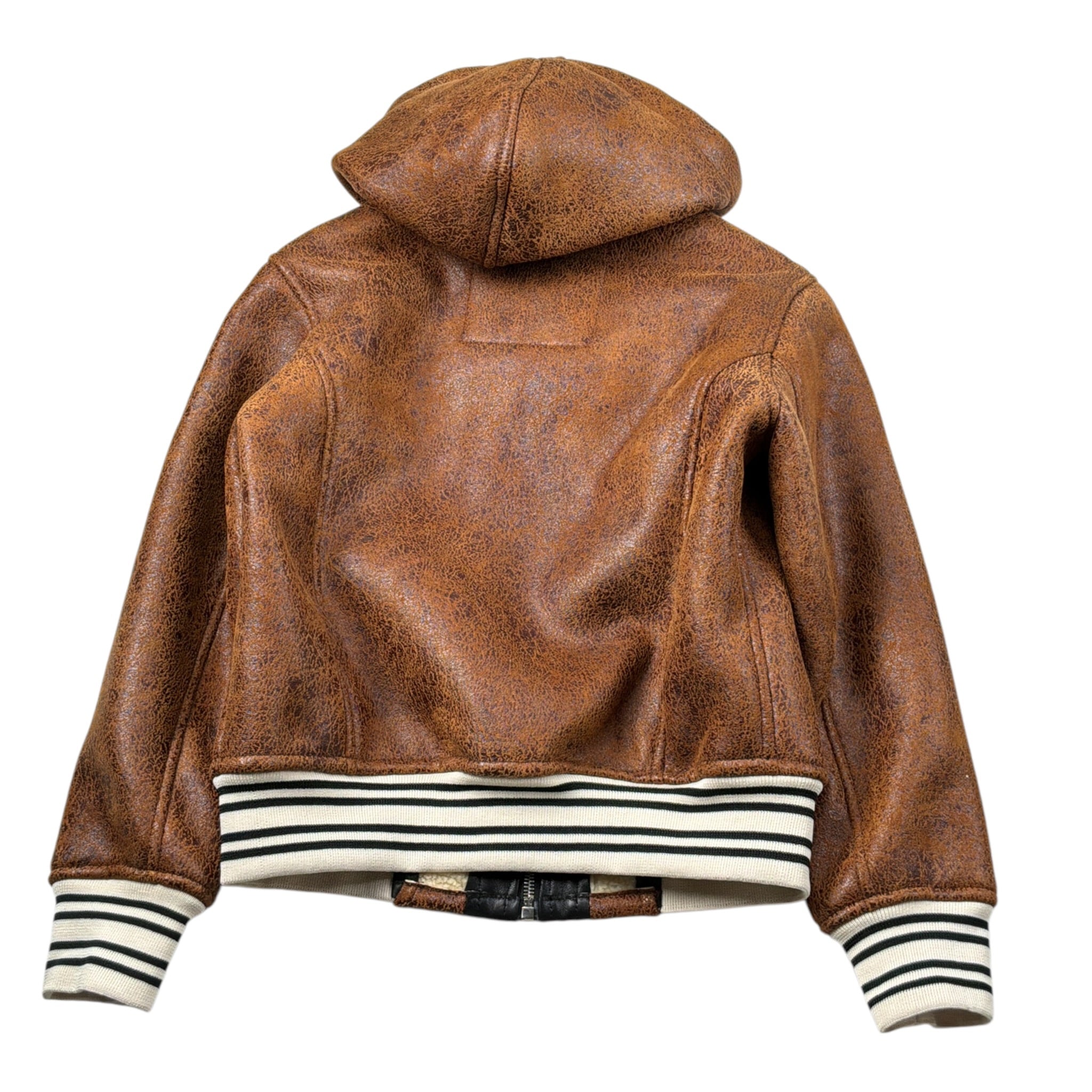 Yes London Giubbino tinta unita con Zip E Cappuccio Ecopelle Marrone per Bambino JR0051 MARRONE YES LONDON 