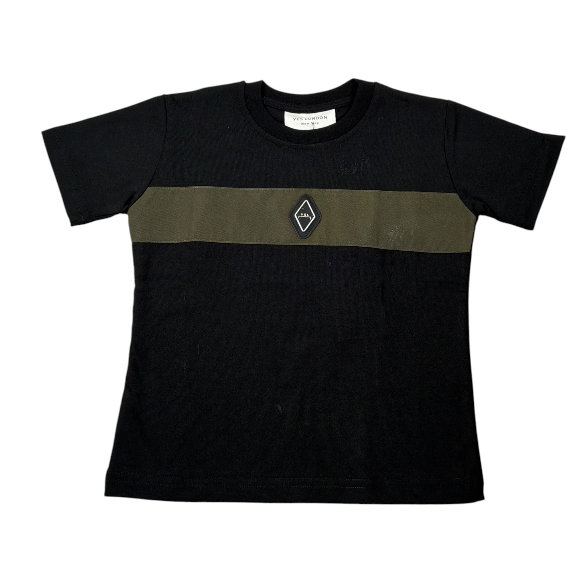 Yes London T-Shirt tinta unita con Stampa Nero per Bambino JR2151 NERO YES LONDON 