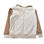 Yes London Felpa Bicolore con Zip E Cappuccio Panna per Bambino JR5097 PANNA YES LONDON 
