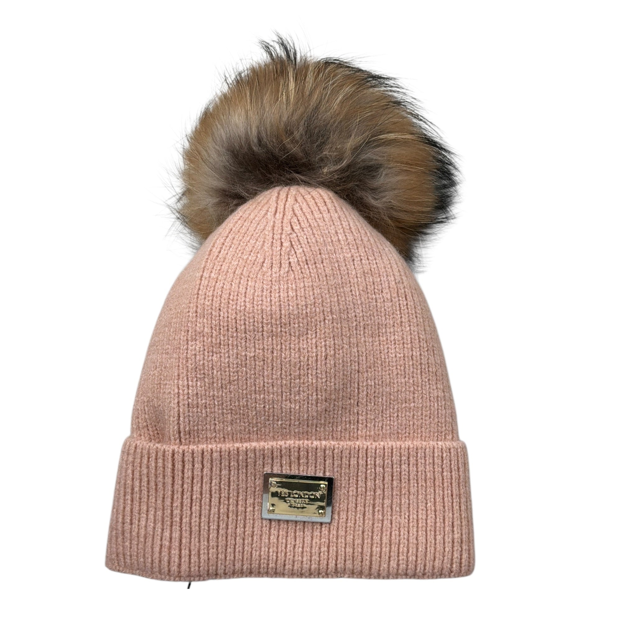 Yes London Cappello tinta unita con Pon Pon Rosa per Bambina WIWIIW ROSA YES LONDON 