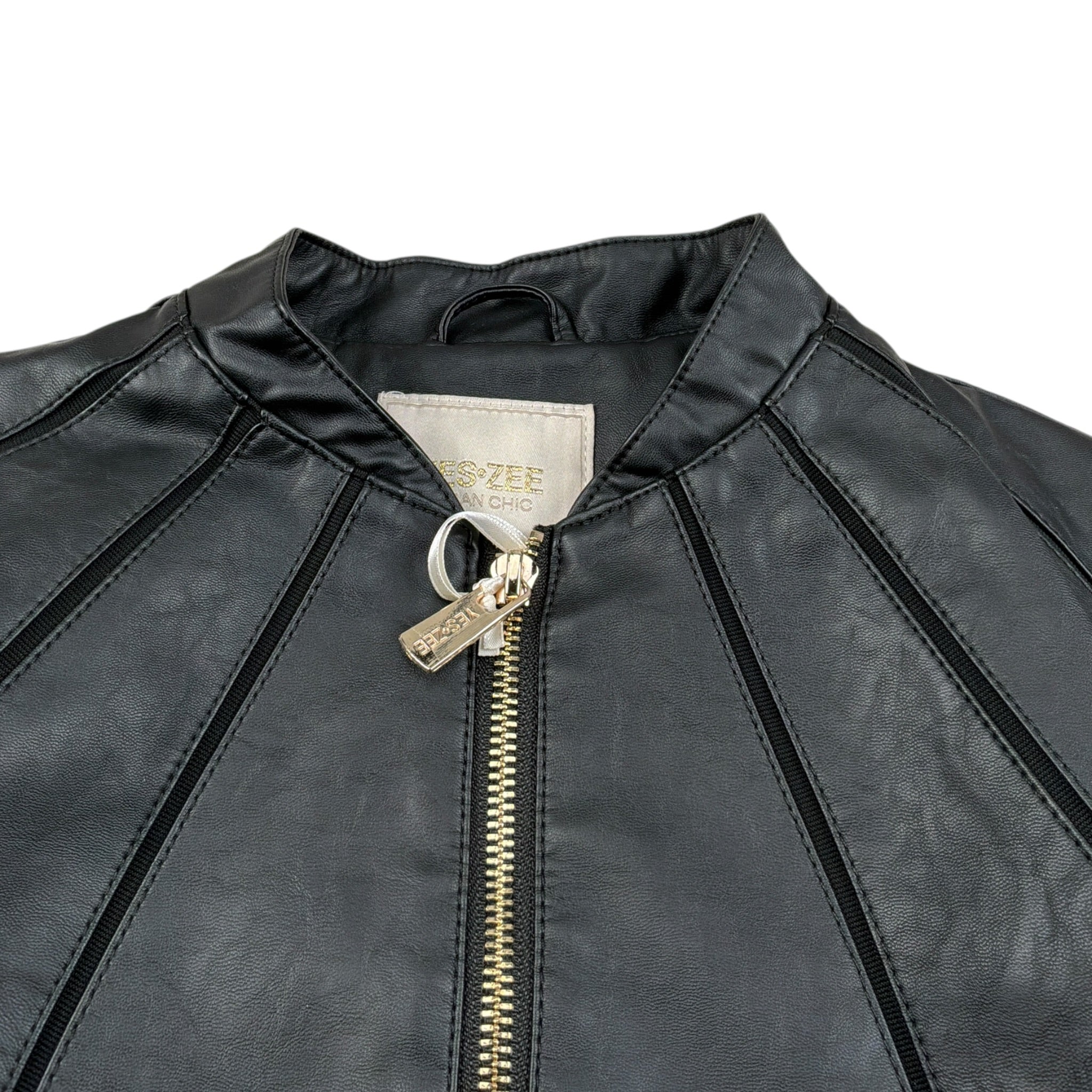 Yes Zee Chiodo In Ecopelle tinta unita Nero per Bambina 3374 NERO YES ZEE 
