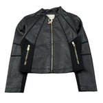 Yes Zee Chiodo In Ecopelle tinta unita Nero per Bambina 3374 NERO YES ZEE 