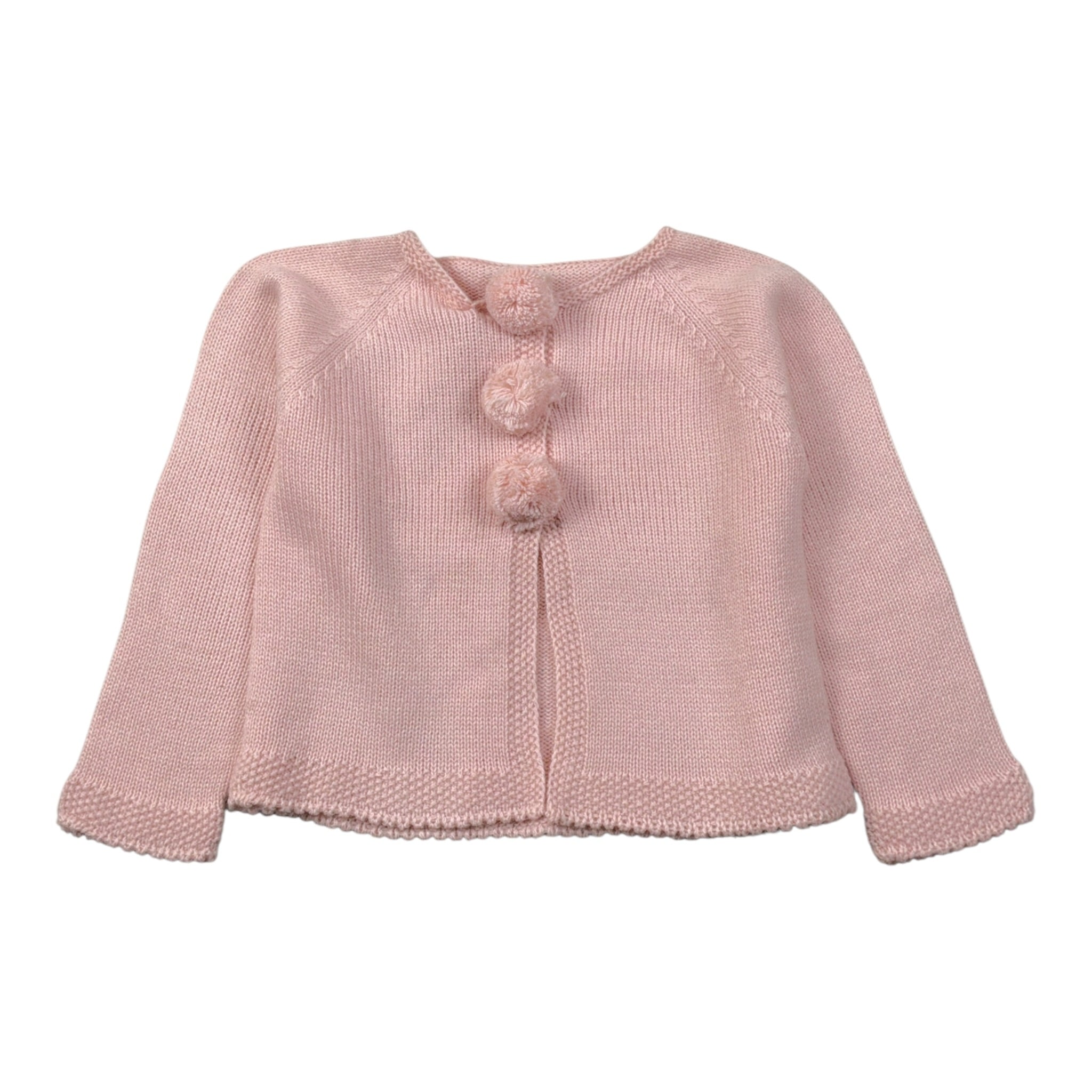 Yoedu Cardigan tinta unita con Pon Pon Rosa per Bambina 9505J ROSA YOEDU 