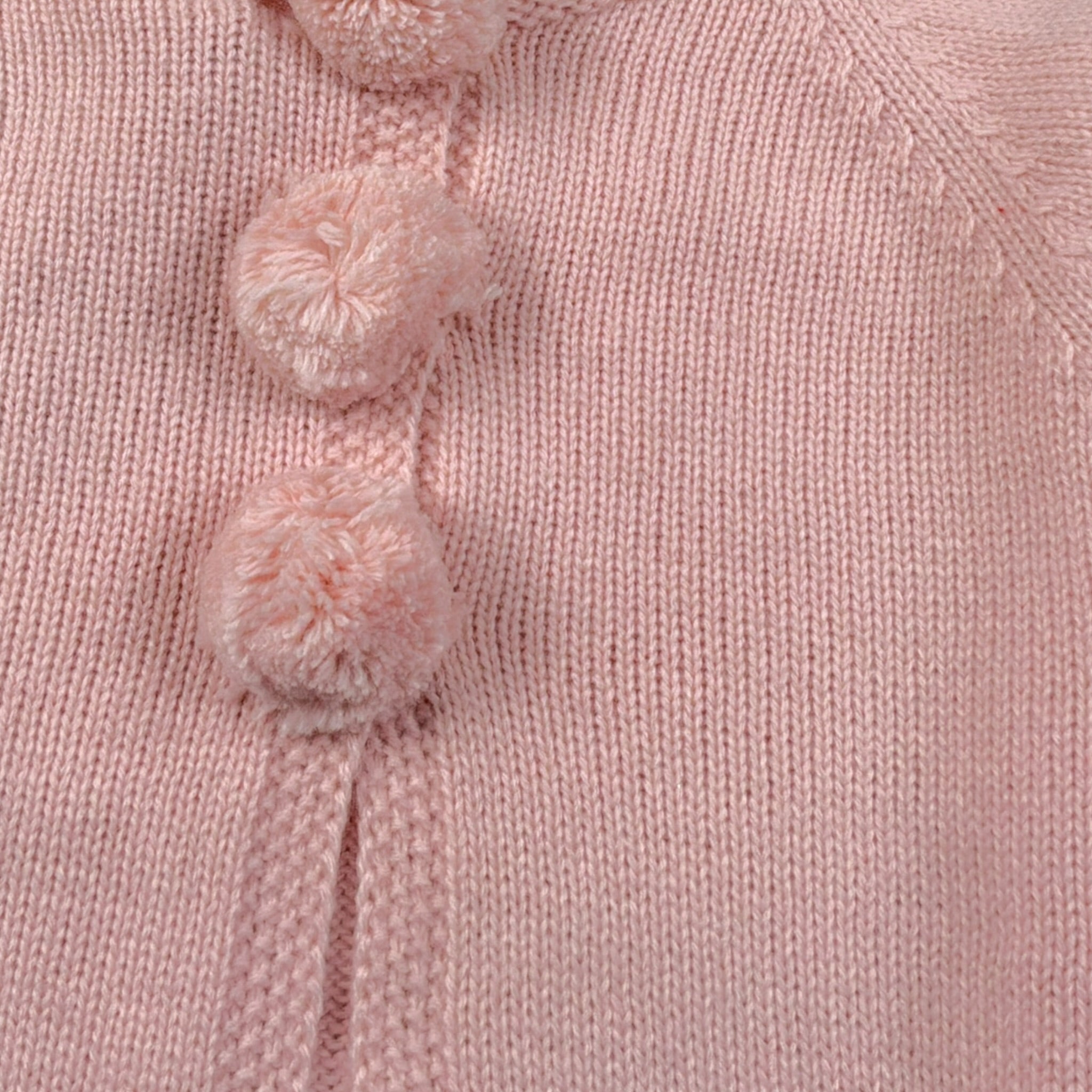Yoedu Cardigan tinta unita con Pon Pon Rosa per Bambina 9505J ROSA YOEDU 