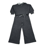 Zhoe & Tobiah Completo 2 Pezzi Felpa-Pantalone tinta unita Grigio per Bambina KKT3F GRIGIO ZHOE & TOBIAH 