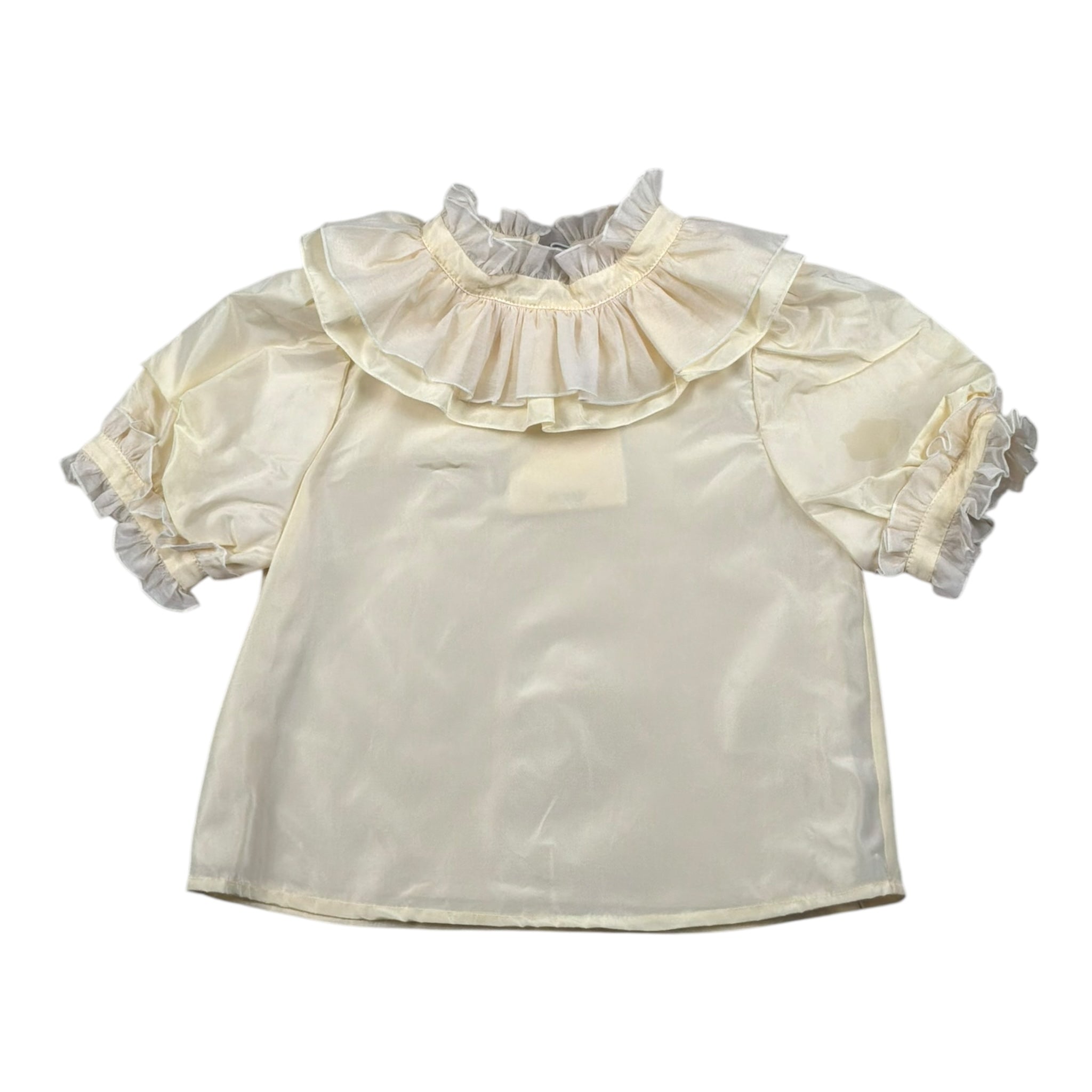A' La Page Camicia Mezza Manica Tinta Unita per Bambina LIATRIS GIALLO A' LA PAGE 