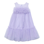 Abel & Lula Abito Tinta Unita Giromanica con Tulle per Bambina 5051XX LILLA ABEL & LULA 