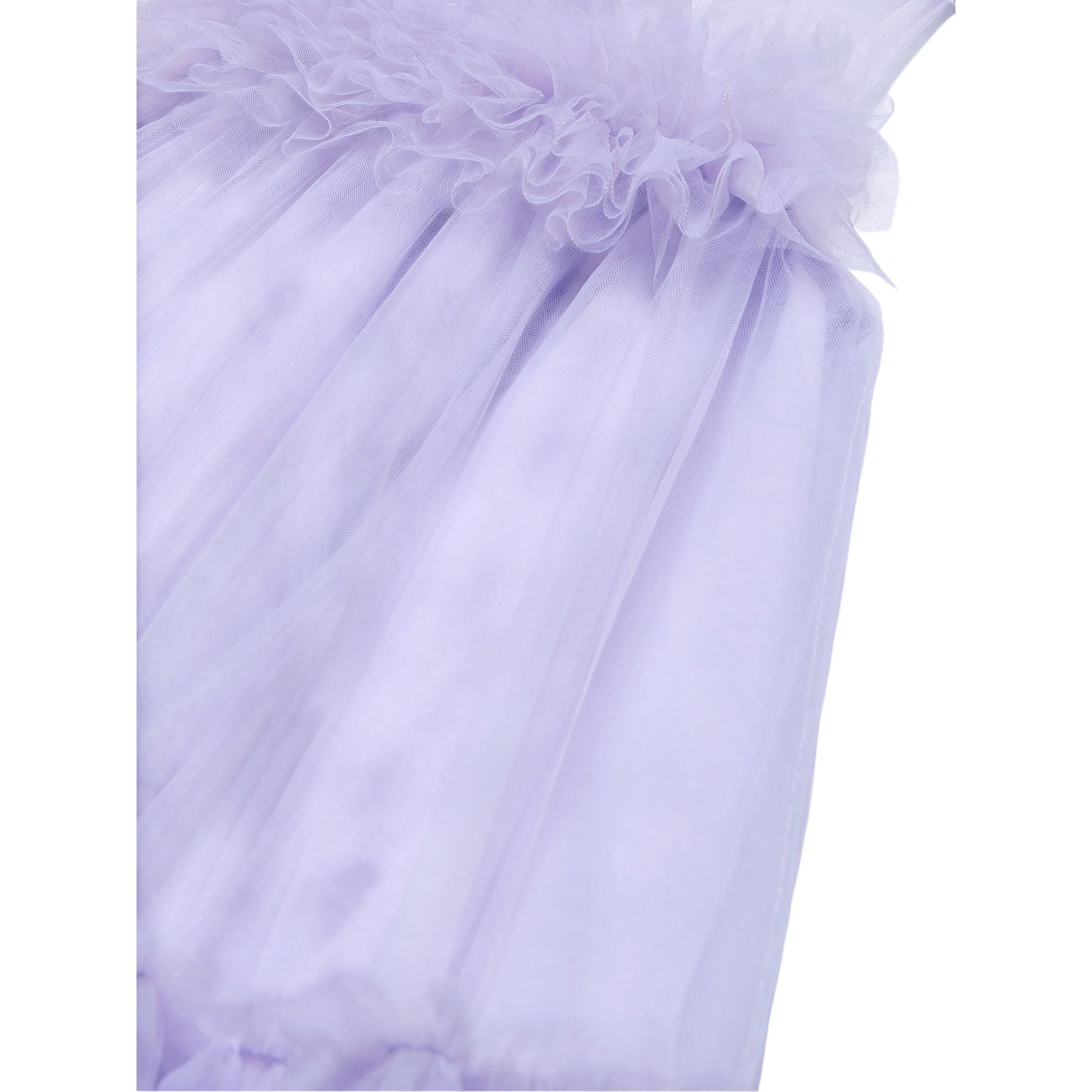 Abel & Lula Abito Tinta Unita Giromanica con Tulle per Bambina 5051XX LILLA ABEL & LULA 