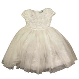 Abel & Lula Abito Mezza Manica Tinta Unita con Tulle per Bambina 5055 BIANCO ABEL & LULA 