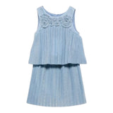 Abel & Lula Completo 2 Pezzi Top-Gonna Tinta Unita per Bambina 5071 AZZURRO ABEL & LULA 