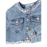 Abel & Lula Giubbino In Denim Tinta Unita con Ricami per Bambina 5369XX AZZURRO ABEL & LULA 