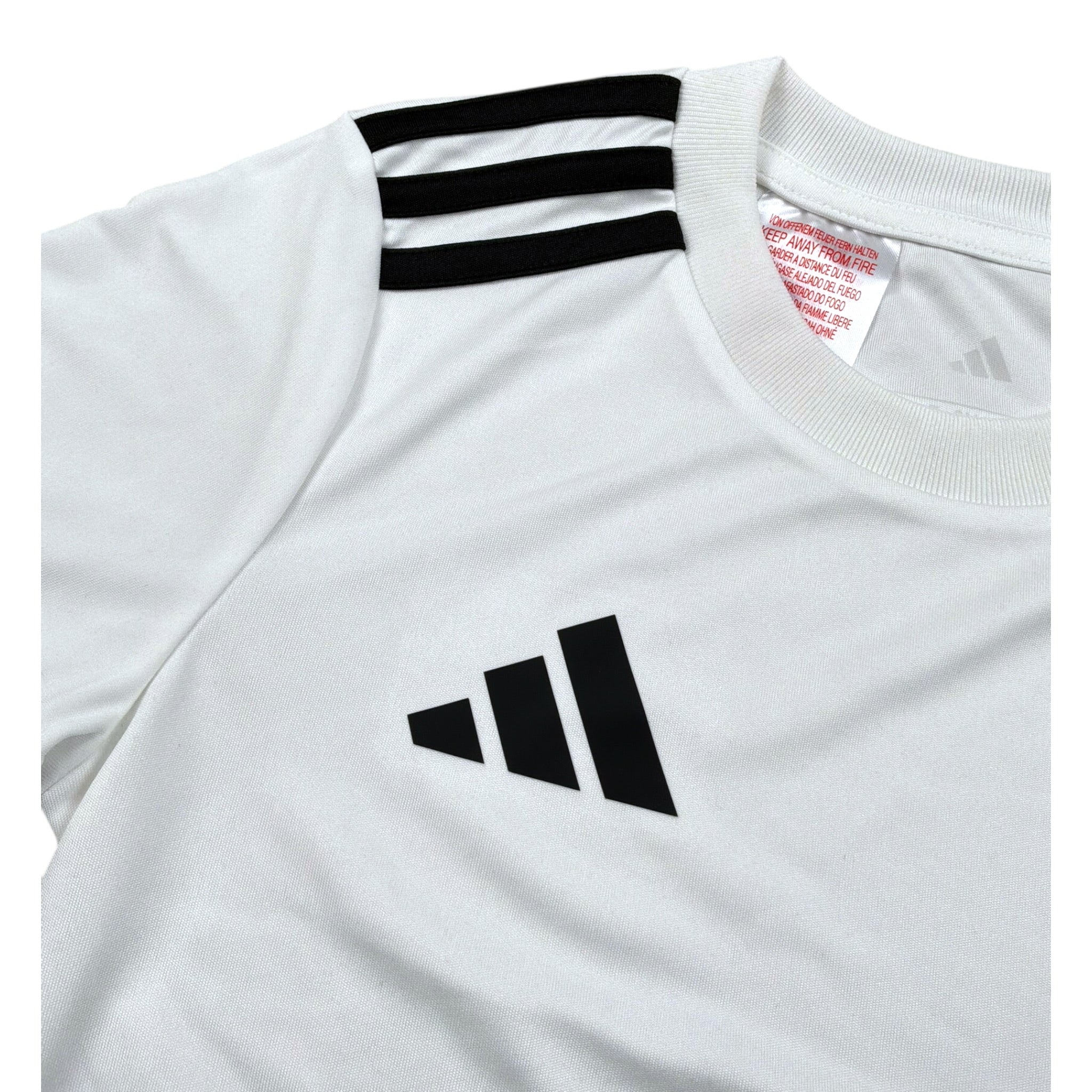 Adidas T-Shirt Girocollo Tinta Unita con Logo per Bambino JJ0053 BIANCO Adidas 