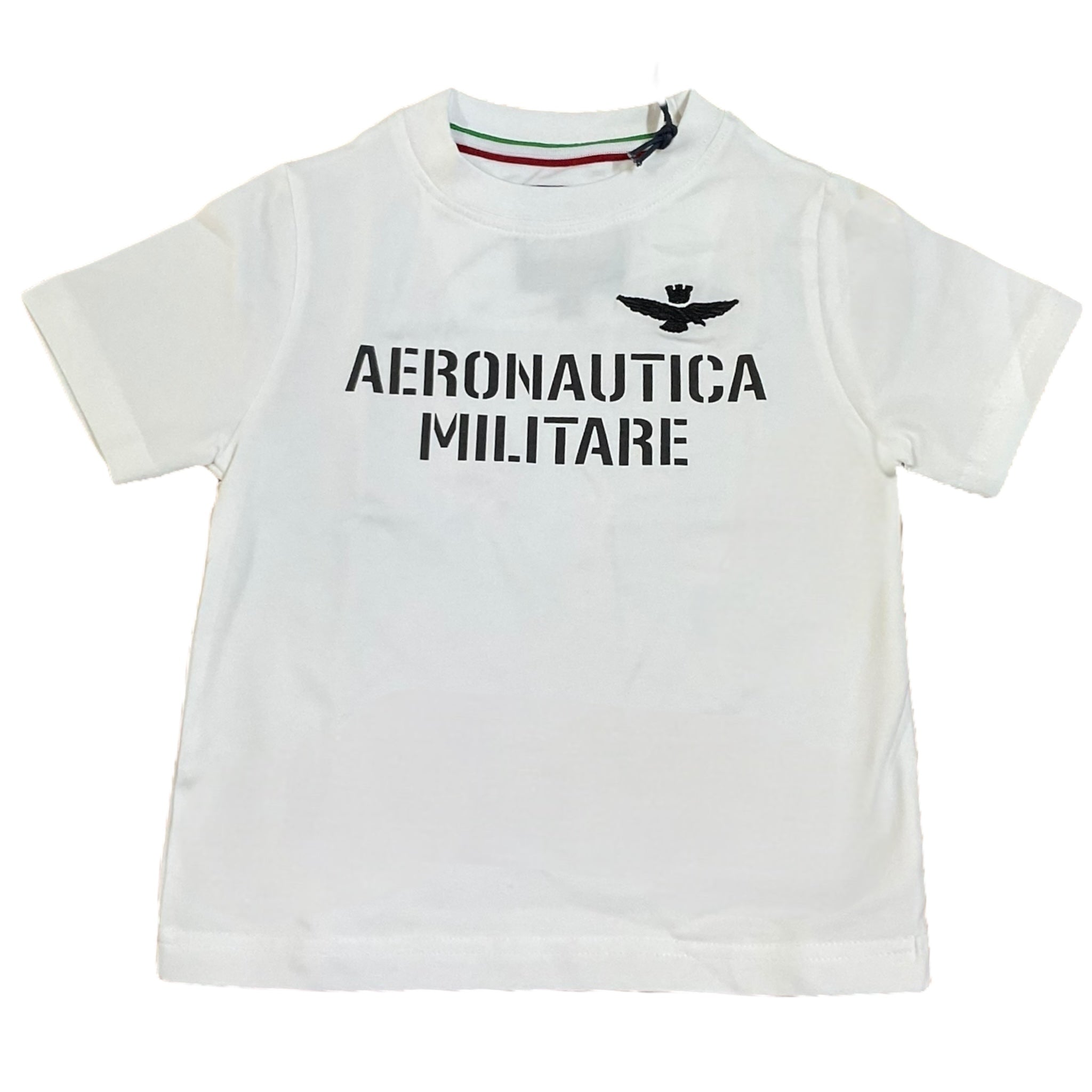 Aeronautica Militare T-Shirt Girocollo Tinta Unita con Stampa per Neonato 251TS0040AN BIANCO AERONAUTICA MILITARE 