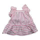 Aletta Abito Giromanica Fantasia A Righe Bianco/Rosa per Neonata R22607 BIANCO/ROSA ALETTA 