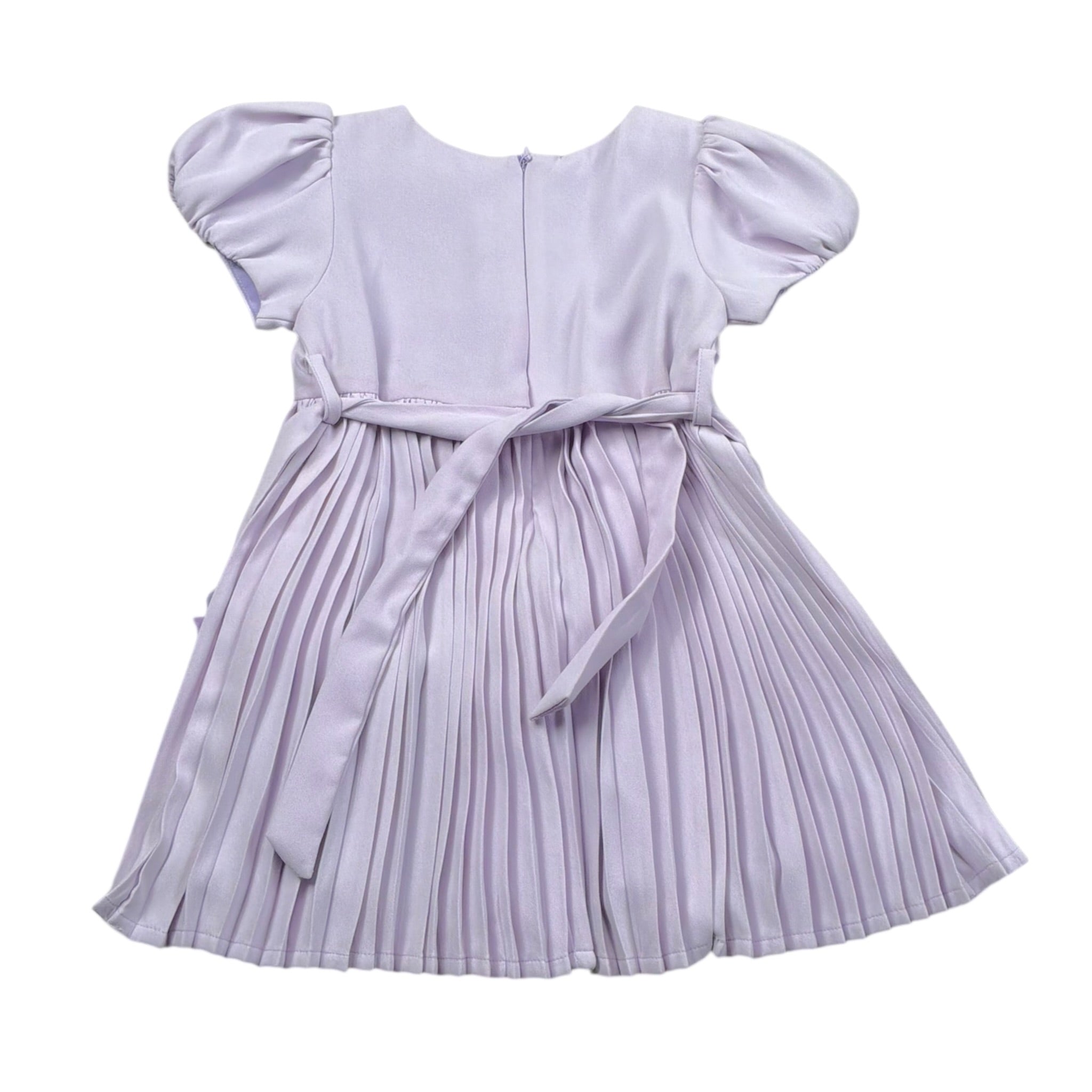 Alice Pi Abito Tinta Unita Mezza Manica con Cintura per Neonata 1103 LILLA ALICE PI 