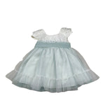 Amaya Abito Mezza Manica tinta unita con Tulle Bianco/Verde per Neonata 591004 BIANCO/VERDE AMAYA 