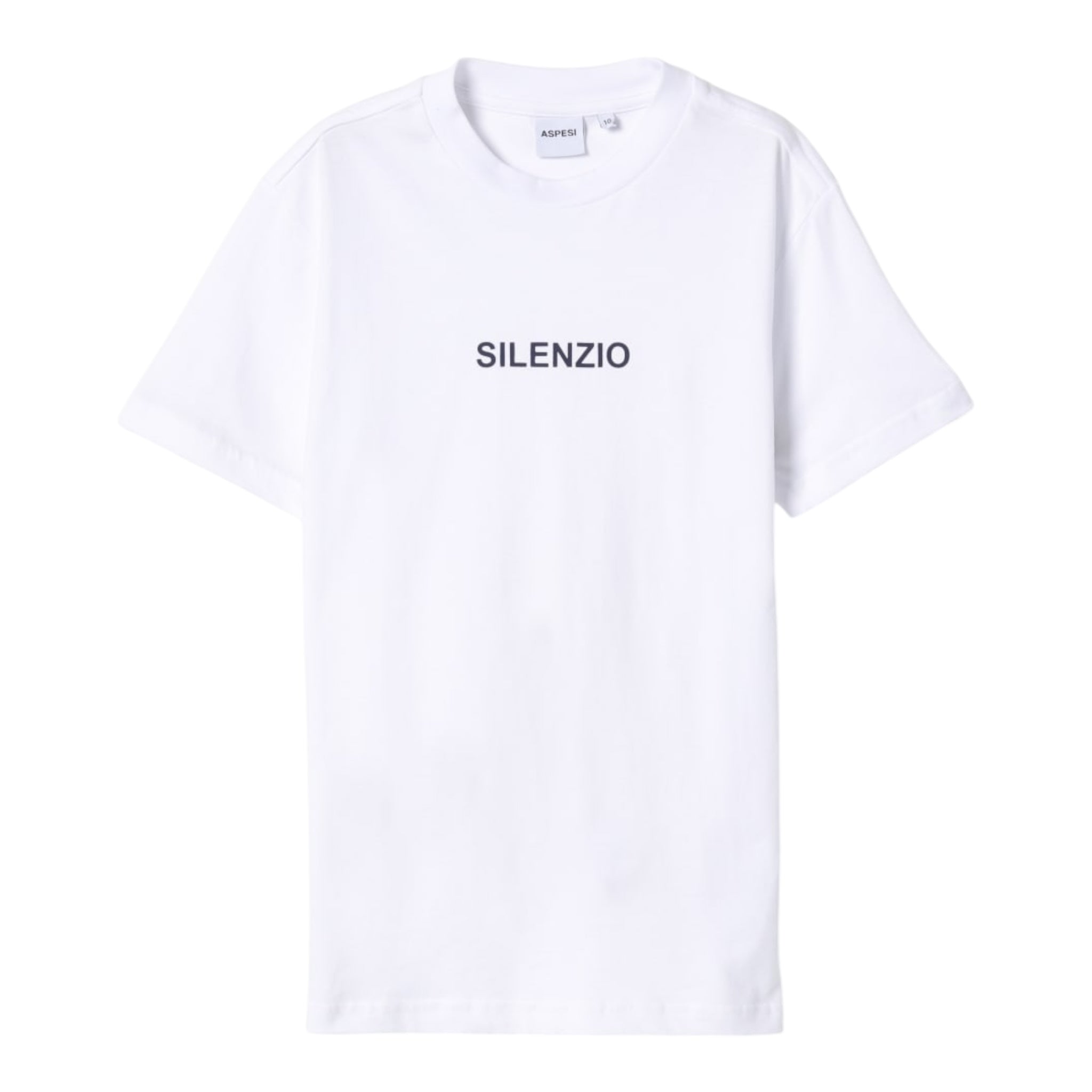 Aspesi T-Shirt Girocollo Tinta Unita con Stampa per Bambino S25022TSM0122X BIANCO ASPESI 