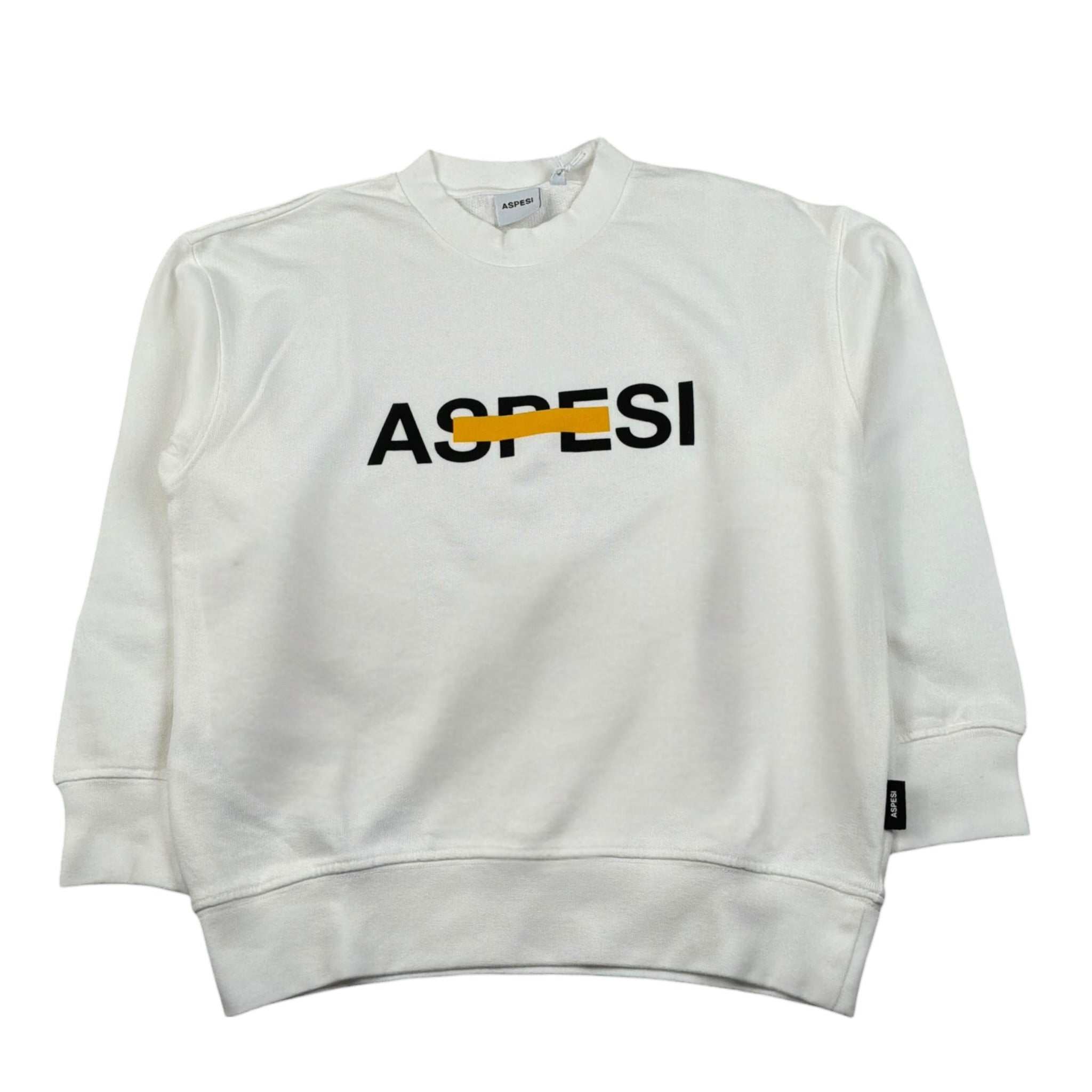 Aspesi Felpa Girocollo Tinta Unita con Stampa per Bambino S25054MFM7067X BIANCO ASPESI 