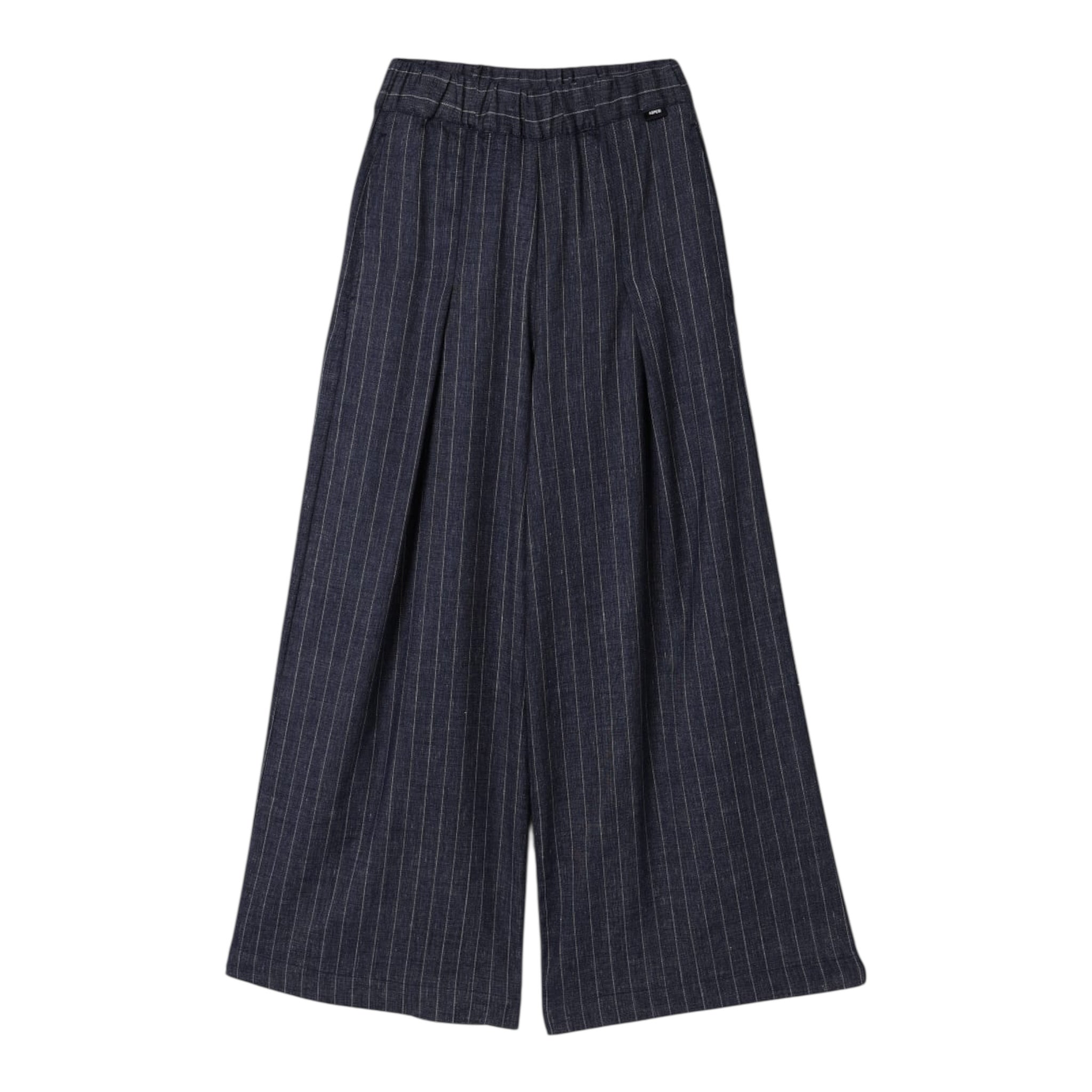 Aspesi Pantalone Modello A Palazzo con Fantasia A Righe per Bambina S25075PLN1007 BLU ASPESI 