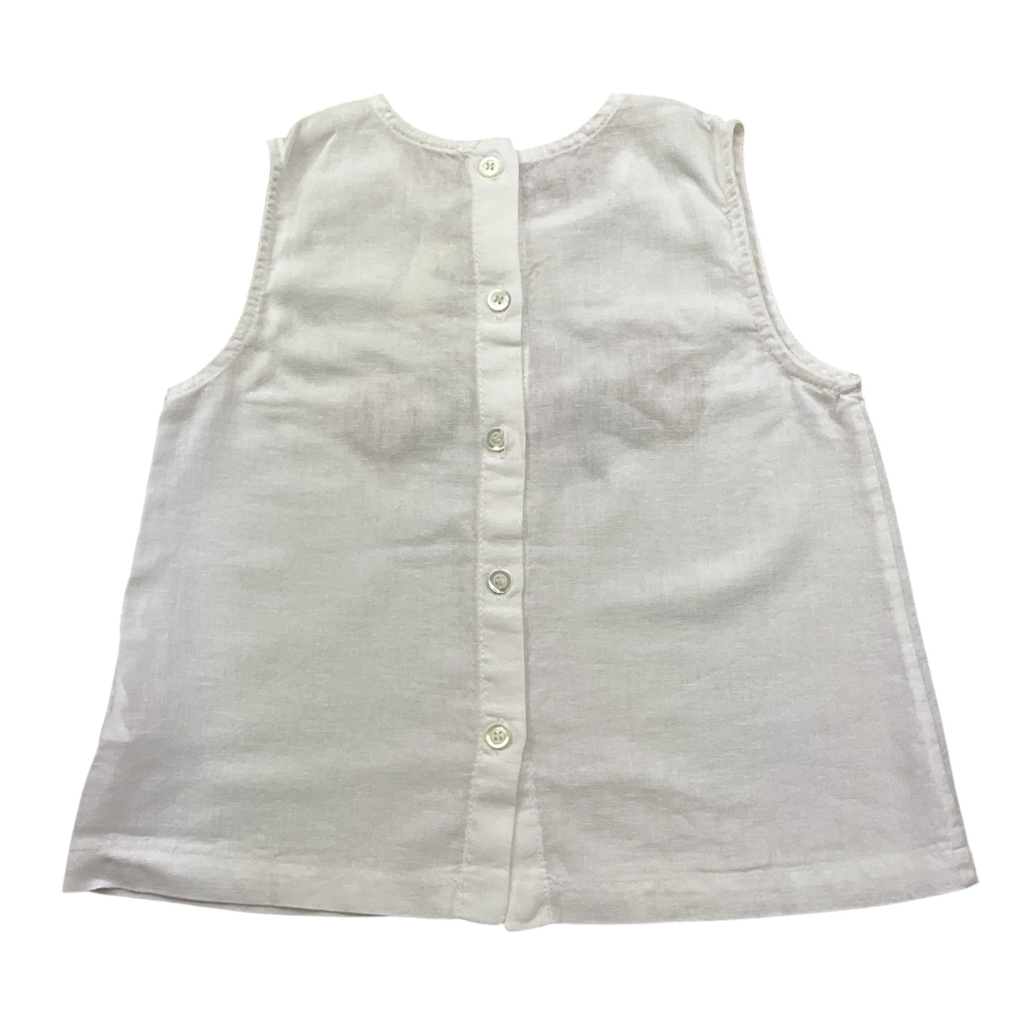 Babe & Tess Canotta Tinta Unita con Fantasia Fiori per Bambina 26518013 BIANCO BABE & TESS 