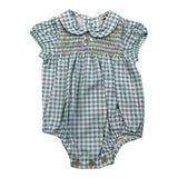 Babidu Pagliaccetto Bicolore con Fantasia A Quadri per Neonata 30406 BIANCO/VERDE BABIDU 