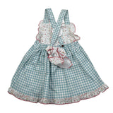 Babidu Abito Bicolore con Stampa Quadri per Bambina 91406J BIANCO/VERDE BABIDU 