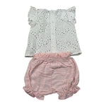Baby Vip Completo 2 Pezzi Camicia-Culotte Bicolore per Neonata T1383 BIANCO/ROSA BABY VIP 