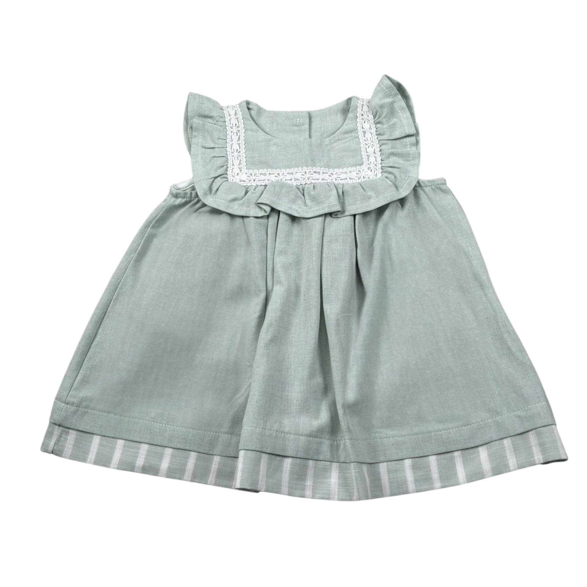 Babyvip Abito Tinta Unita con Ricami per Neonata T1351 VERDE BABYVIP 