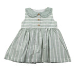 Babyvip Abito Tinta Unita con Fantasia A Righe per Neonata T1352 VERDE BABYVIP 