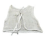 Babyvip Gilet Tinta Unita Traforato per Neonata T1564 PANNA BABYVIP 