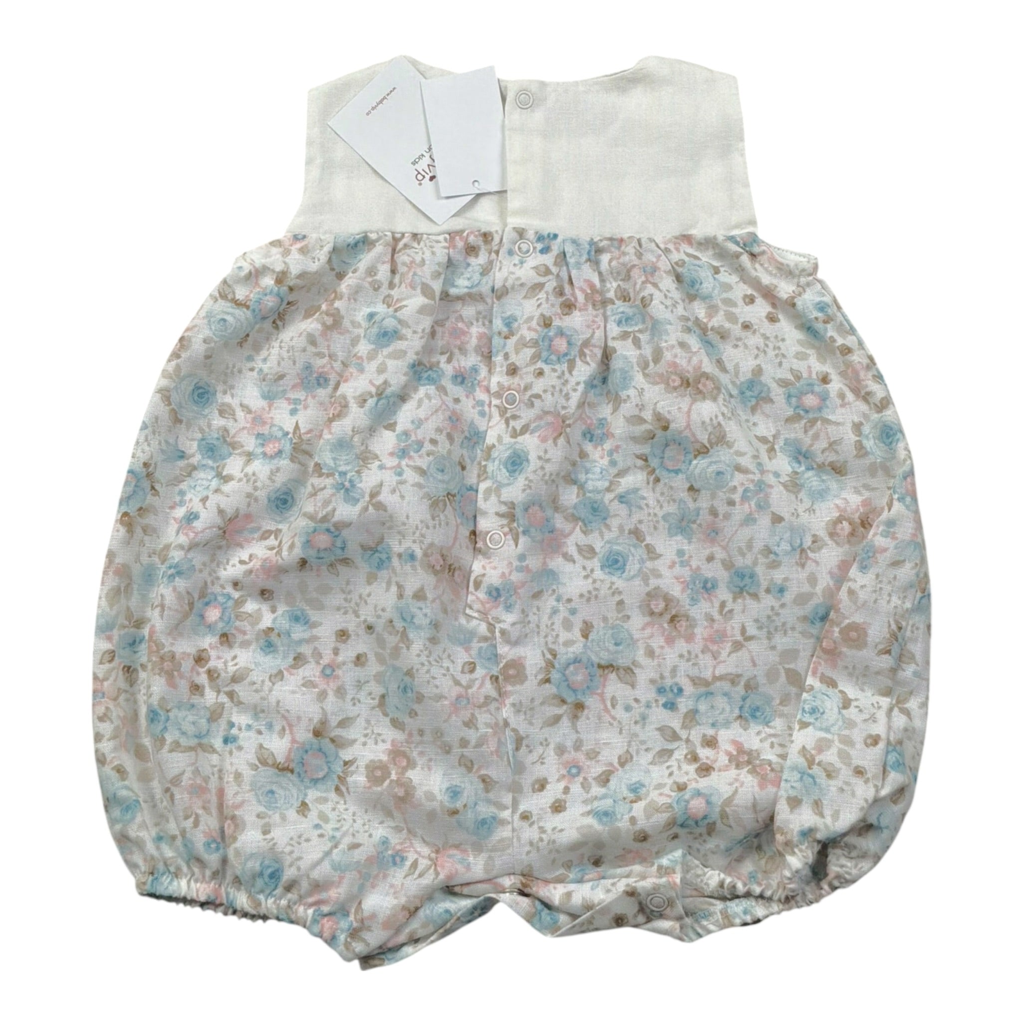 Babyvip Pagliaccetto Tinta Unita con Fantasia Fiori per Neonata T2820 BIANCO BABYVIP 