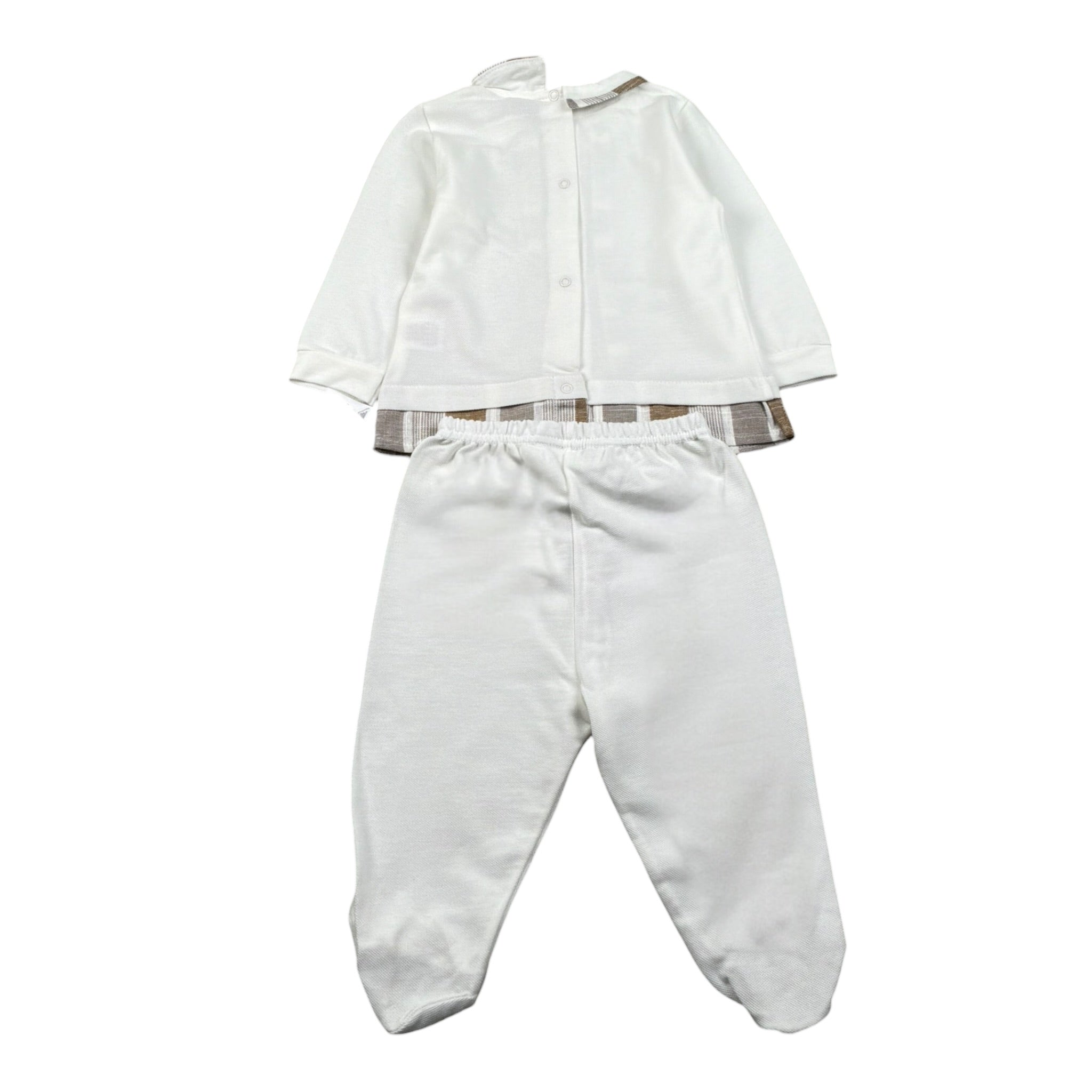 Babyvip Completo 2 Pezzi Shirt-Ghettina Tinta Unita per Neonato T3819 BIANCO BABYVIP 