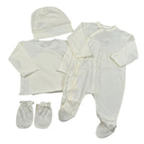 Babyvip Completo 4 Pezzi Tutina-Camicia Della Fortuna-Cappello-Calzini per Neonato T7264 BEIGE BABYVIP 