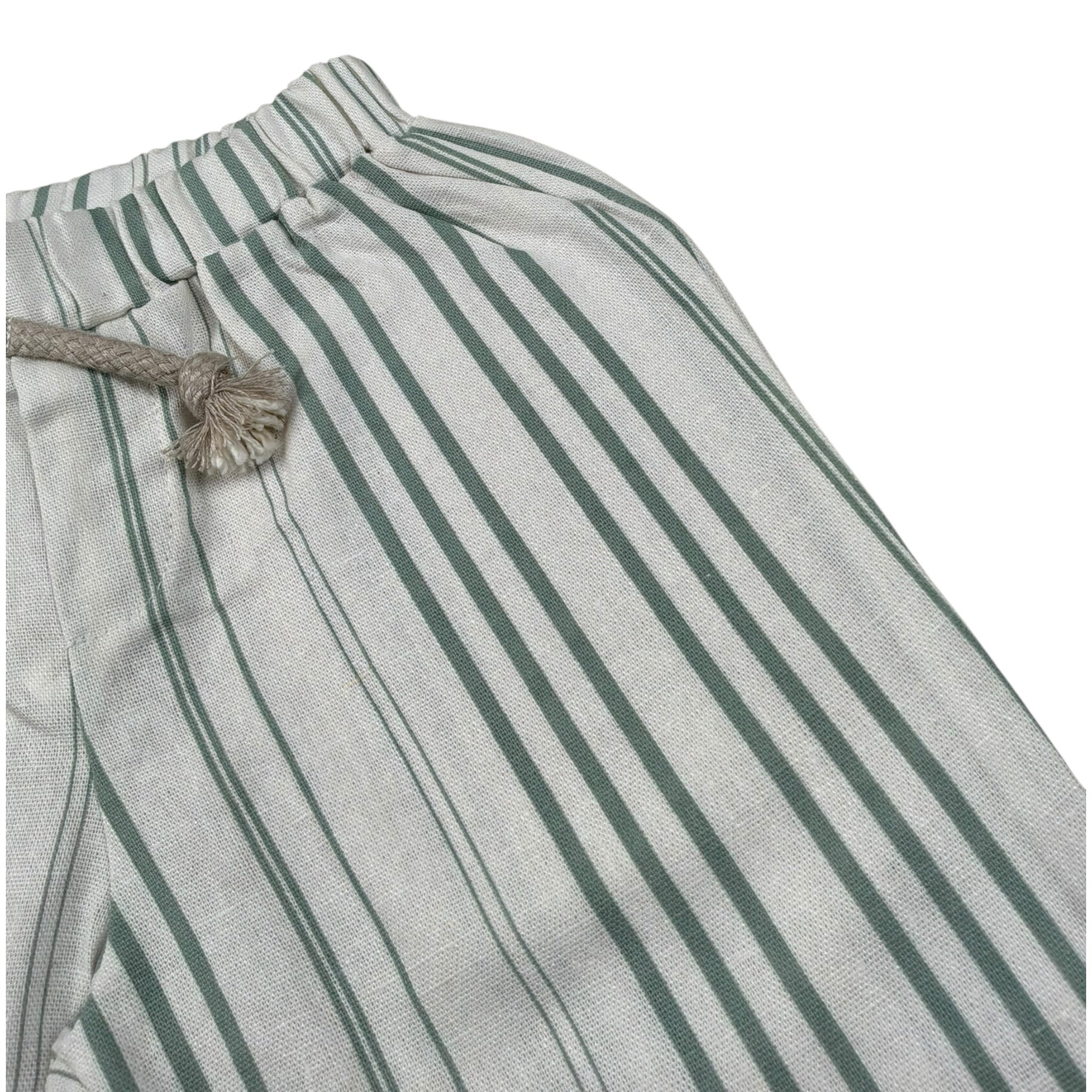 Babyvip Pantalone Tinta Unita con Fantasia A Righe per Neonato T7709 BIANCO BABYVIP 