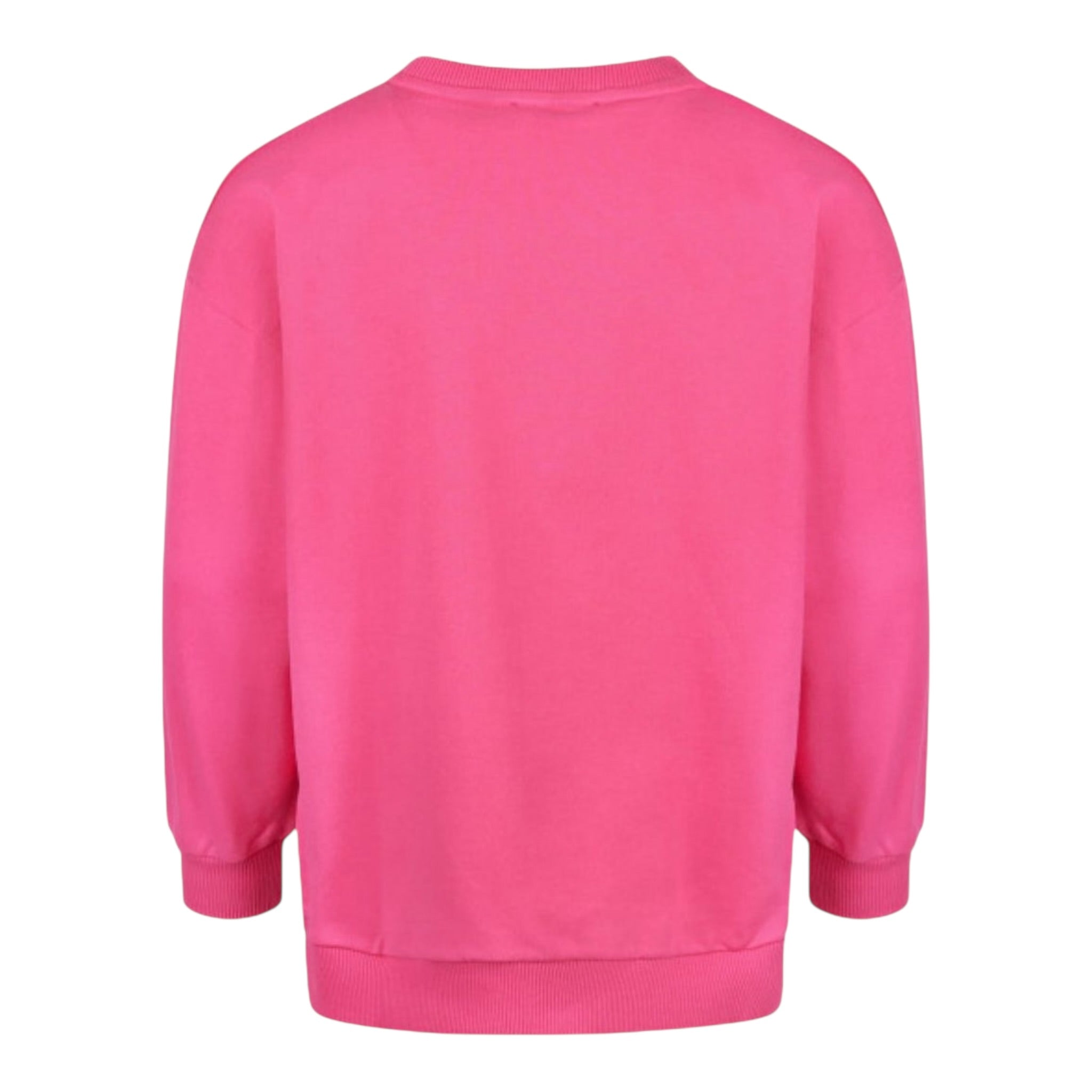Balmain Felpa Chiusa Girocollo Tinta Unita con Stampa per Bambina 6R4Q80 FUXIA BALMAIN 