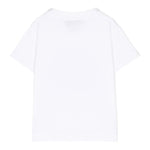 Balmain T-Shirt Girocollo Tinta Unita con Stampa per Neonata BS8551 BIANCO BALMAIN 