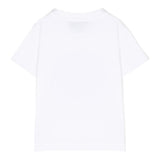 Balmain T-Shirt Girocollo Tinta Unita con Stampa per Neonata BS8551 BIANCO BALMAIN 