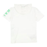 Balmain Felpa Tinta Unita Mezza Manica con Cappuccio per Bambino BU9P51 BIANCO BALMAIN 
