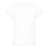 Balmain T-Shirt Girocollo Tinta Unita con Logo per Bambina BW8A911X BIANCO BALMAIN 