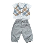 Barcellino Completo 2 Pezzi Camicia-Pantalone per Neonato 100107 BIANCO BARCELLINO 