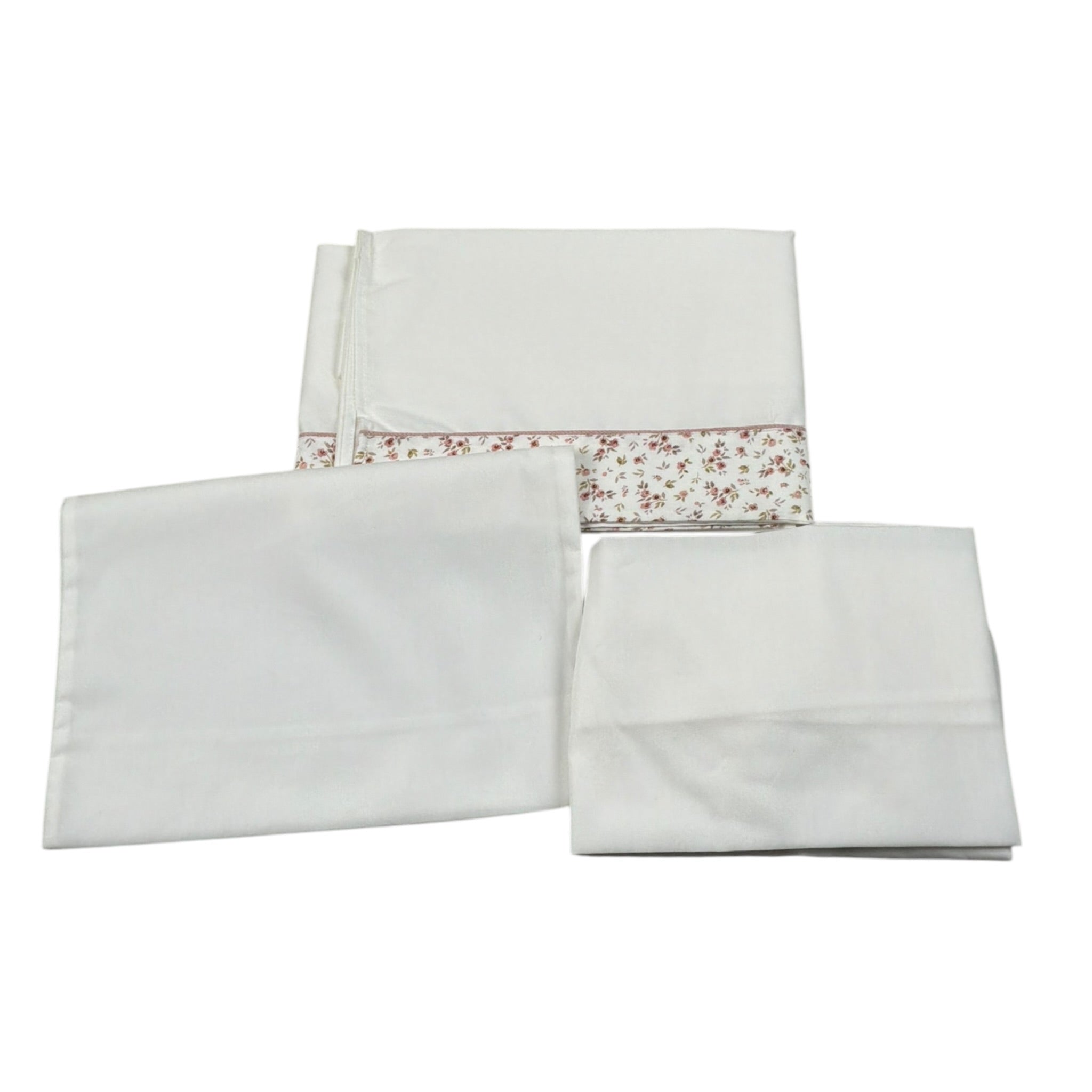 Barcellino Set Lenzuola 3 Pezzi tinta unita Bianco per Neonata 10085 BIANCO BARCELLINO 
