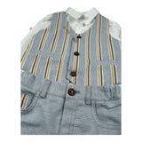 Barcellino Complet 4 Pezzi Camcia-Bermuda-Gilet-Papillon per Neonato 120111 AZZURRO BARCELLINO 