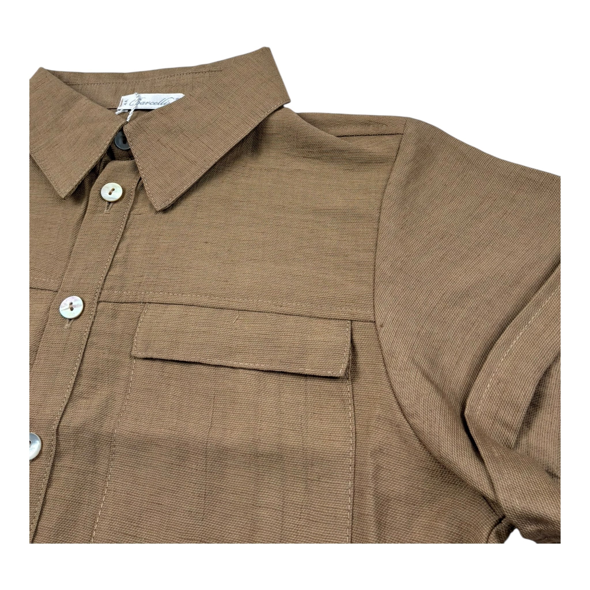 Barcellino Camicie Mezza Manica Tinta Unita per Bambino 120413 BEIGE BARCELLINO 